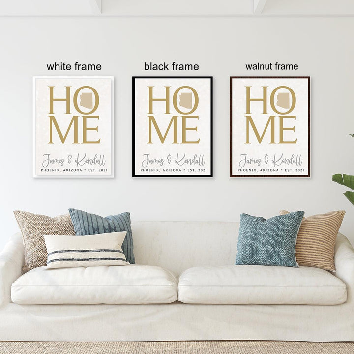 HOME Custom Canvas Sign With State - Catch A Star Fine Art