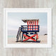 Red White and Blue Coastal Beach Art Prints