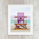 Purple Miami Beach Art Deco Lifeguard Stand Wall Decor