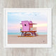 Pink Art Deco Beach Wall Decor, Coastal Framed Art and Canvas