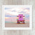 Pink Wall Decor Beach Hut, Miami Art Deco Lifeguard Stand Coastal Art Print