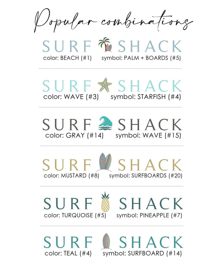 Beach House Sign Personalized Canvas Gift, Custom Surf Shack Coastal Decor