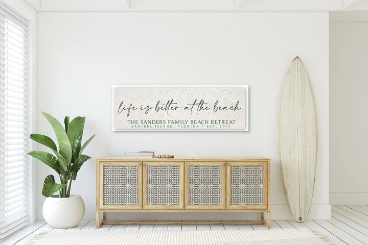 Personalized Life Is Better At The Beach Sign, Custom Beach House Decor