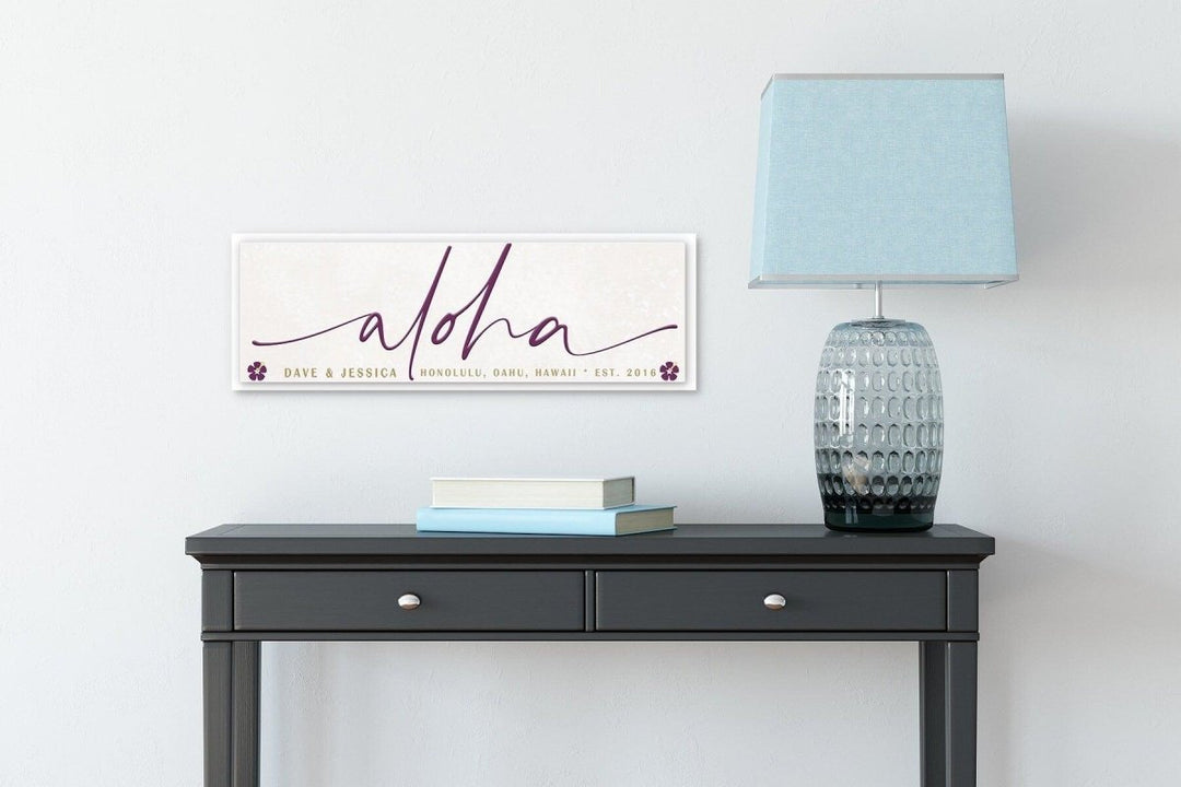 Personalized Aloha Beach House Sign, Custom Coastal Decor