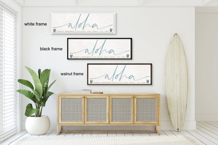 Personalized Aloha Beach House Sign, Custom Coastal Decor