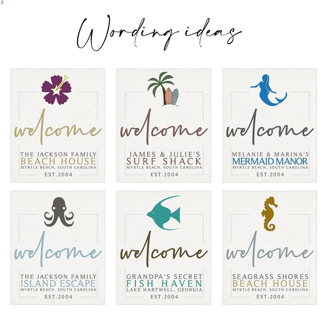 Personalized Beach Welcome Sign, Custom Wall Canvas Prints
