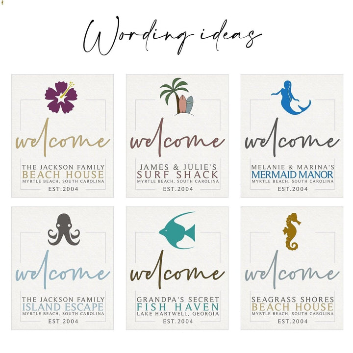Personalized Beach Welcome Sign, Custom Wall Canvas Prints