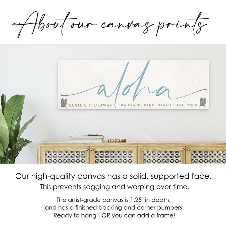Personalized Aloha Beach House Sign, Custom Coastal Decor