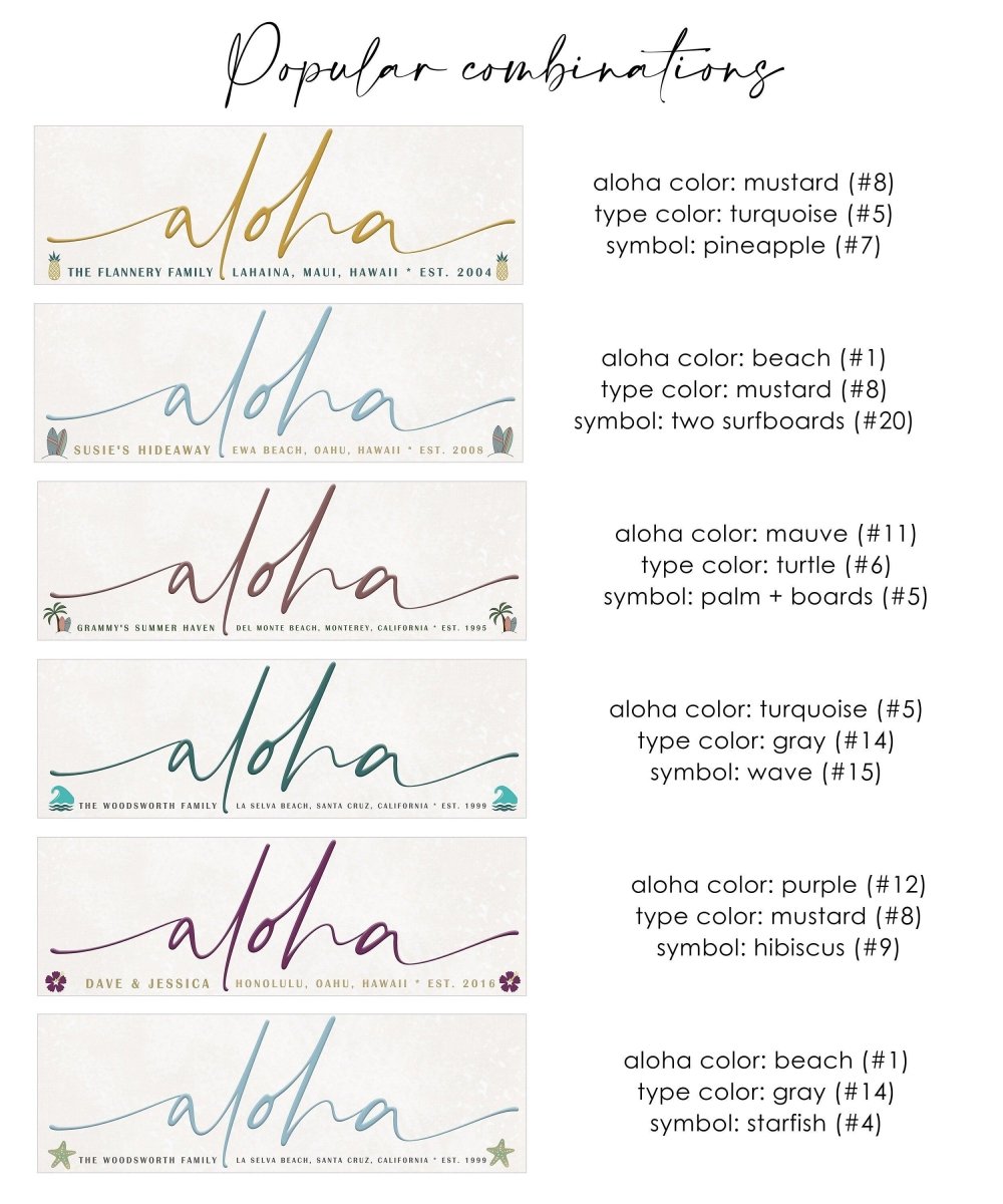 Personalized Aloha Beach House Sign, Custom Coastal Decor