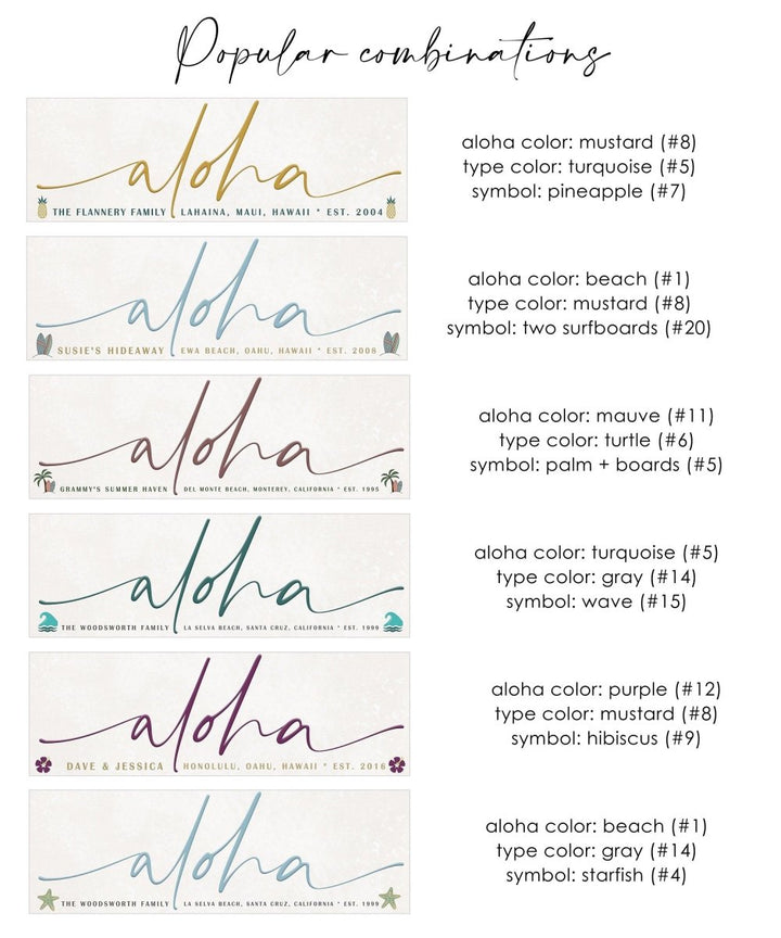 Personalized Aloha Beach House Sign, Custom Coastal Decor