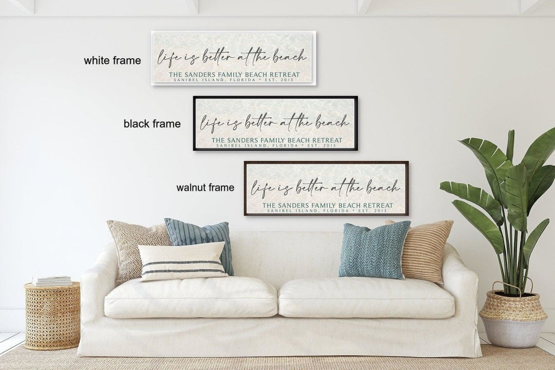Personalized Life Is Better At The Beach Sign, Custom Beach House Decor