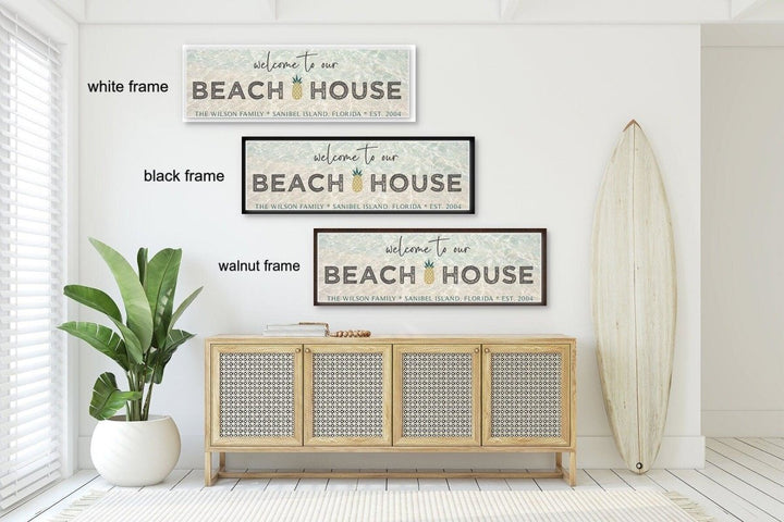 Personalized Welcome To Our Beach House Sign, Custom Coastal Decor