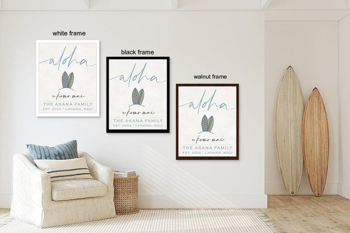 Personalized Aloha Welcome Sign, Custom Hawaiian Wall Canvas Prints