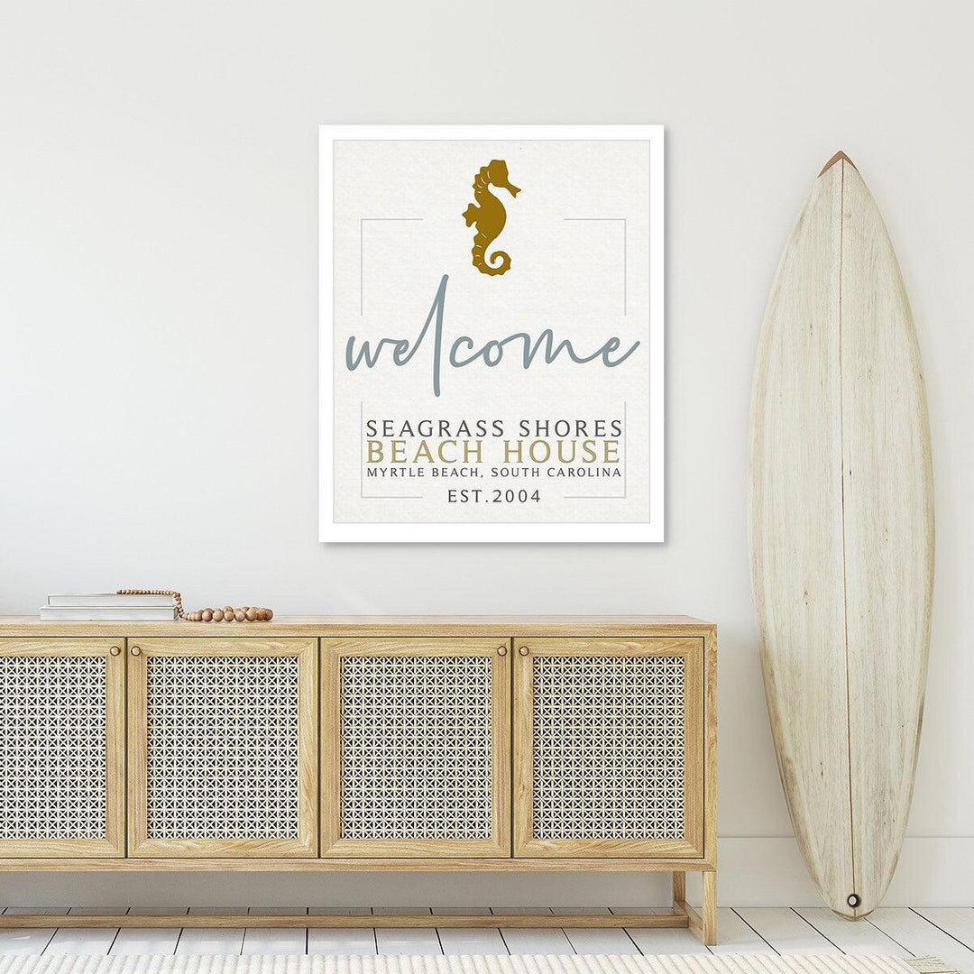 Personalized Beach Welcome Sign, Custom Wall Canvas Prints