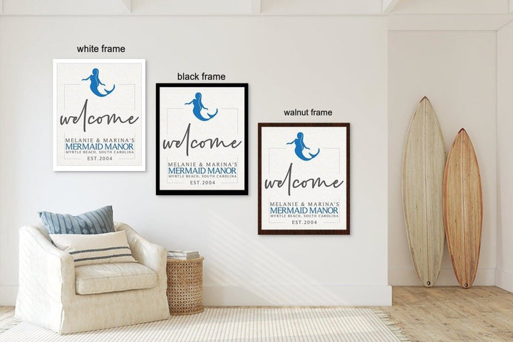 Personalized Beach Welcome Sign, Custom Wall Canvas Prints