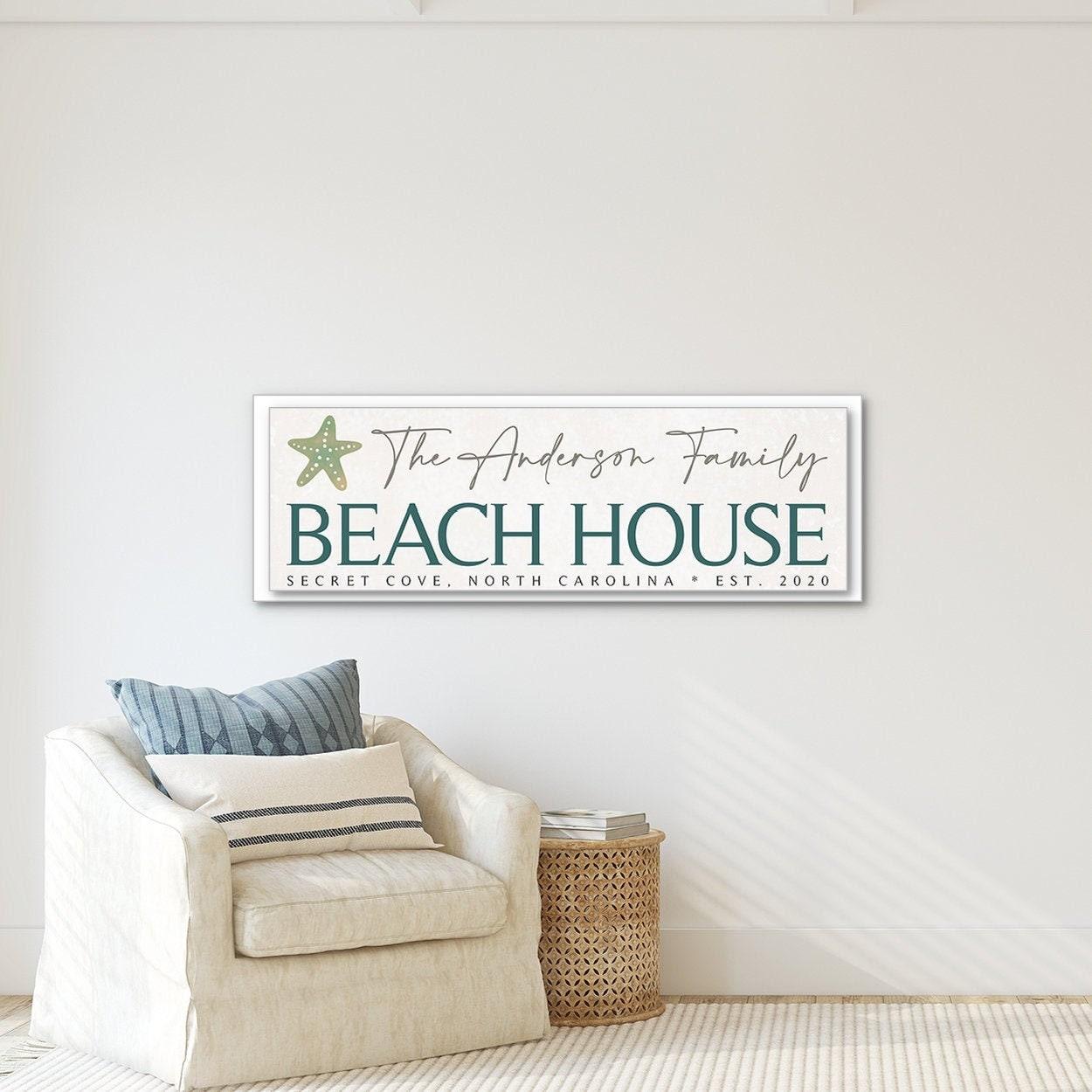 Personalized Custom Beach House Canvas Sign – Catch A Star Fine Art