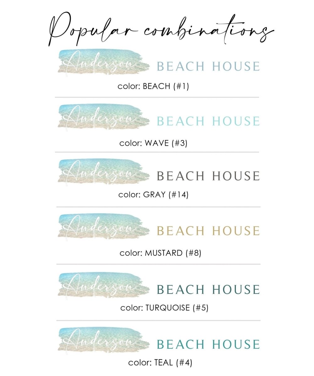 Beach House Canvas Sign, Personalized Framed Coastal Decor
