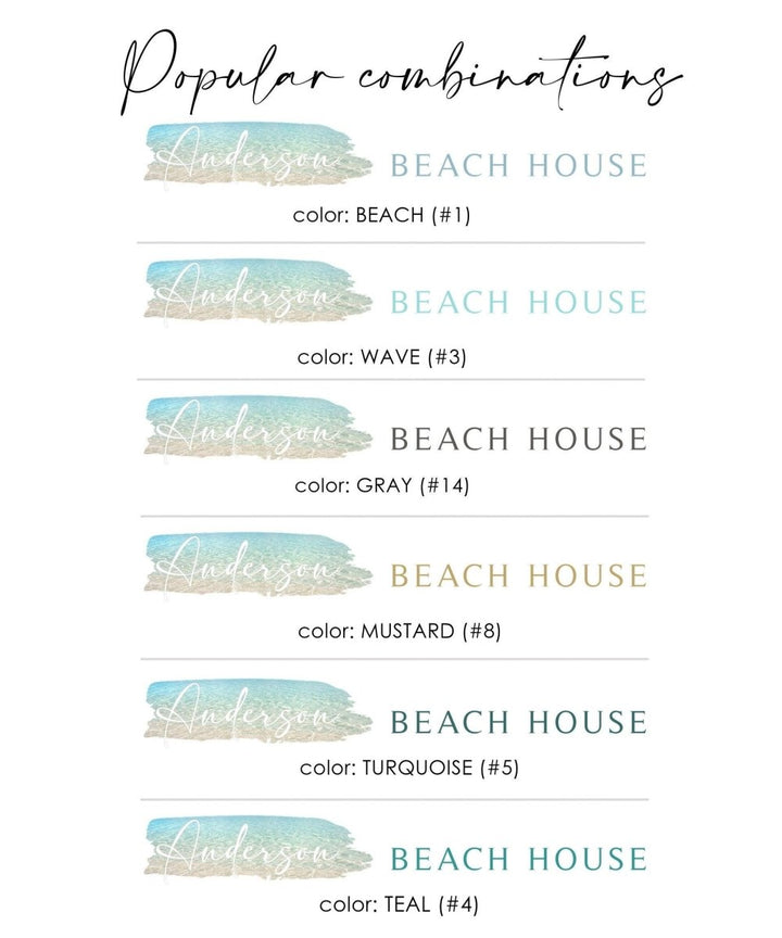 Beach House Canvas Sign, Personalized Framed Coastal Decor