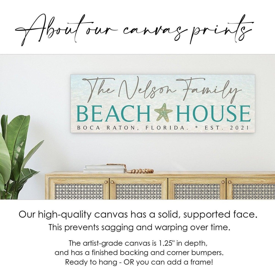 Personalized Beach House Sign, Custom Coastal Decor