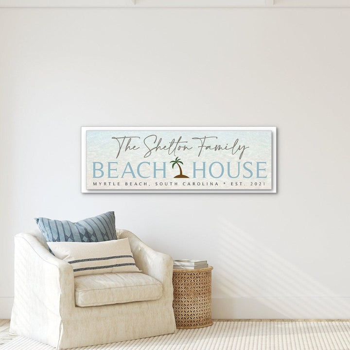 Personalized Beach House Sign, Custom Coastal Decor