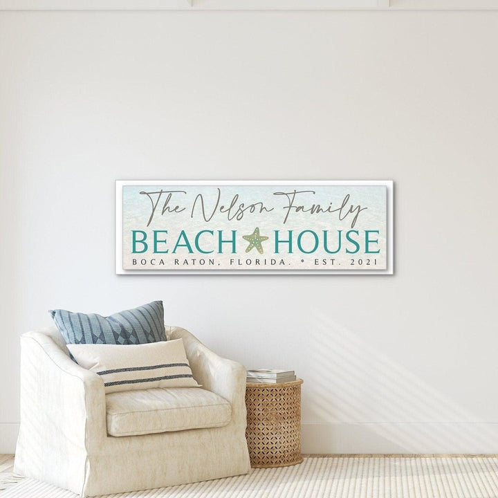 Personalized Beach House Sign, Custom Coastal Decor