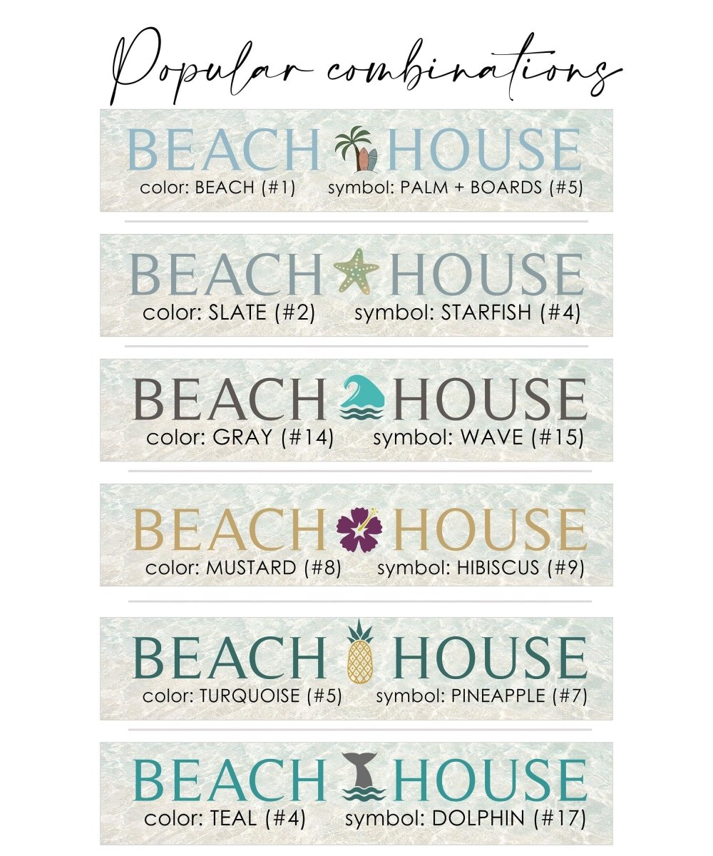 Personalized Beach House Sign, Custom Coastal Decor
