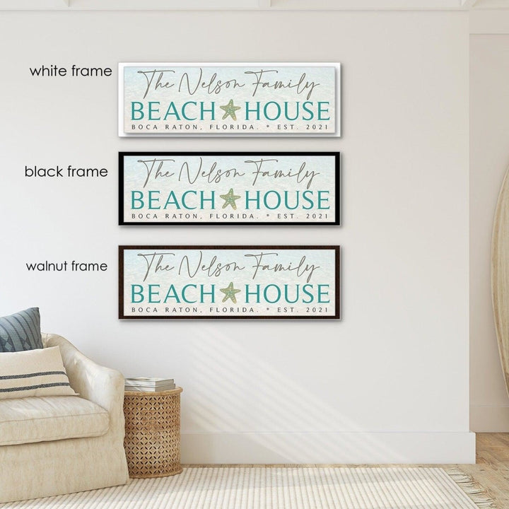 Personalized Beach House Sign, Custom Coastal Decor