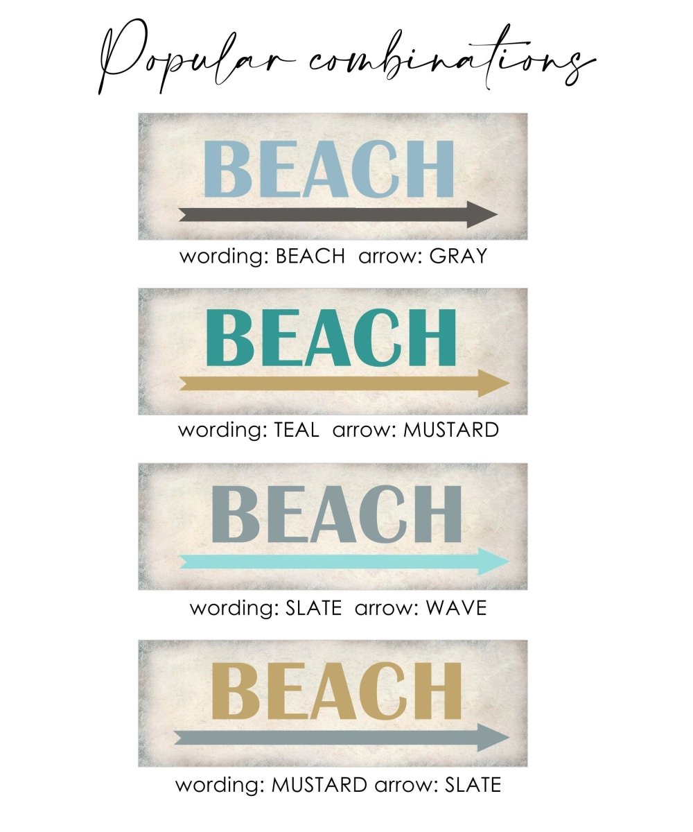 Custom Beach Sign, Personalized Canvas Coastal Wall Art