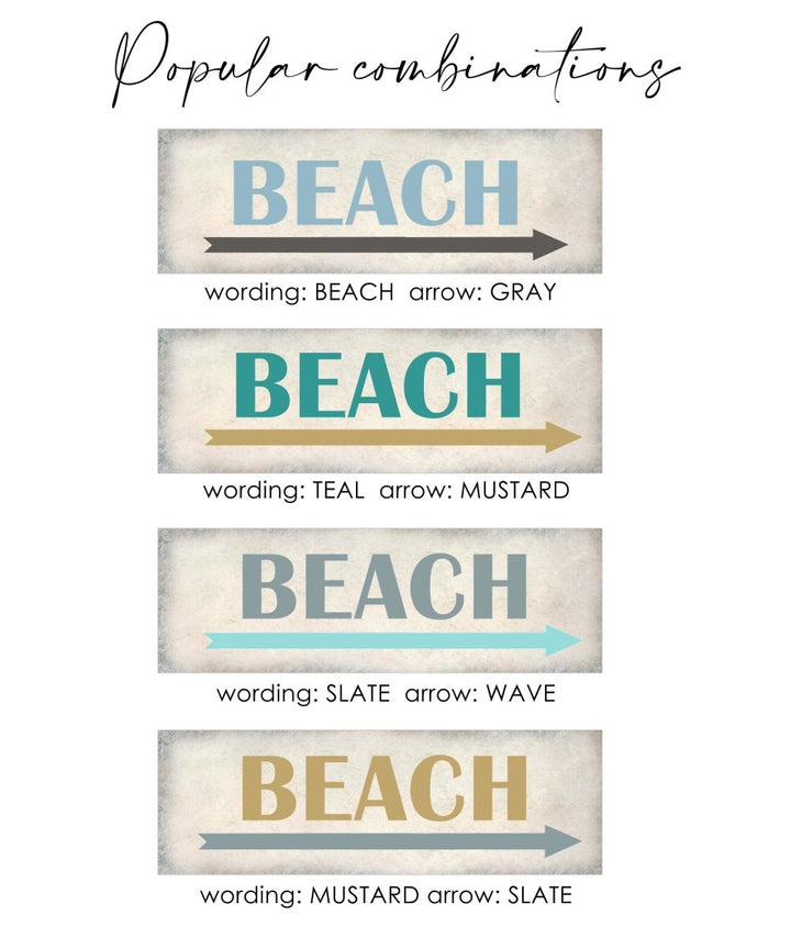 Custom Beach Sign, Personalized Canvas Coastal Wall Art