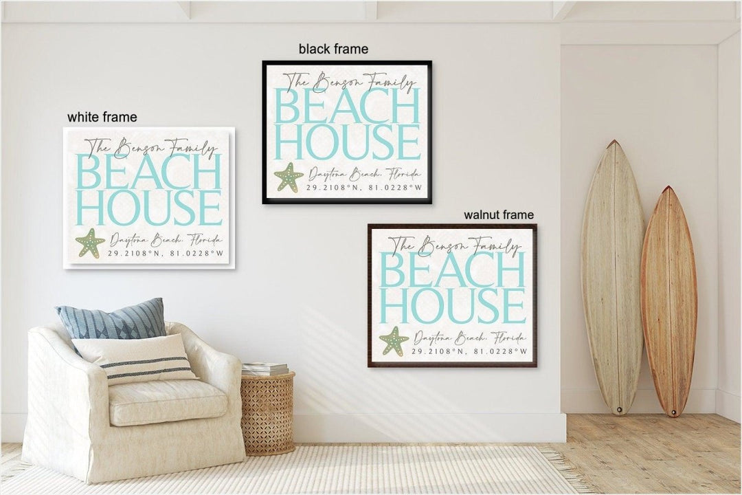 Personalized Beach Welcome Sign, Custom Coastal Gift