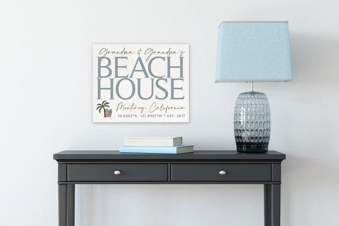 Personalized Beach Welcome Sign, Custom Coastal Gift
