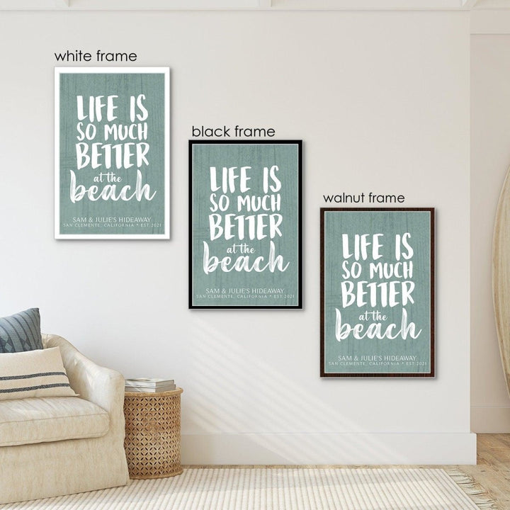 Peronalized canvas wall print, Life Is Better At The Beach