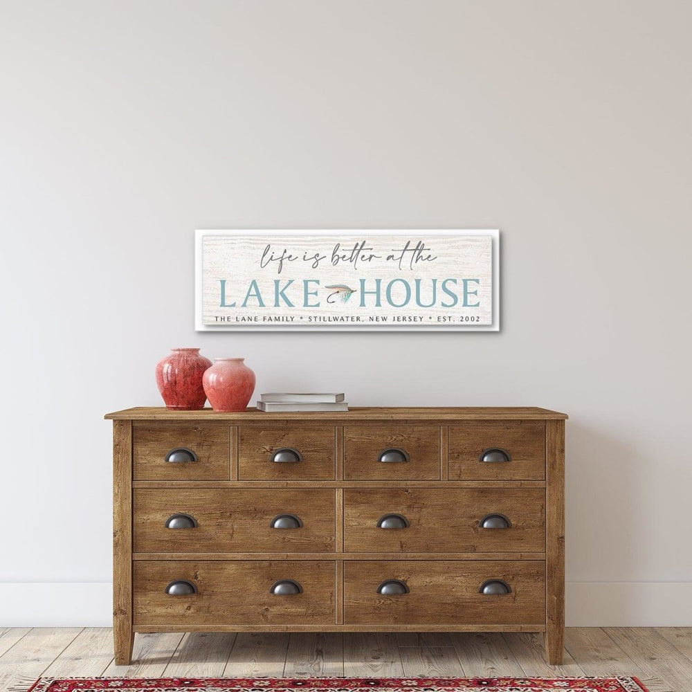 Life Is Better At The Lake House Canvas Sign - Catch A Star Fine Art