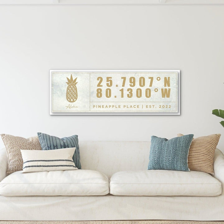 Custom Coordinates Beach House Sign - Catch A Star Fine Art