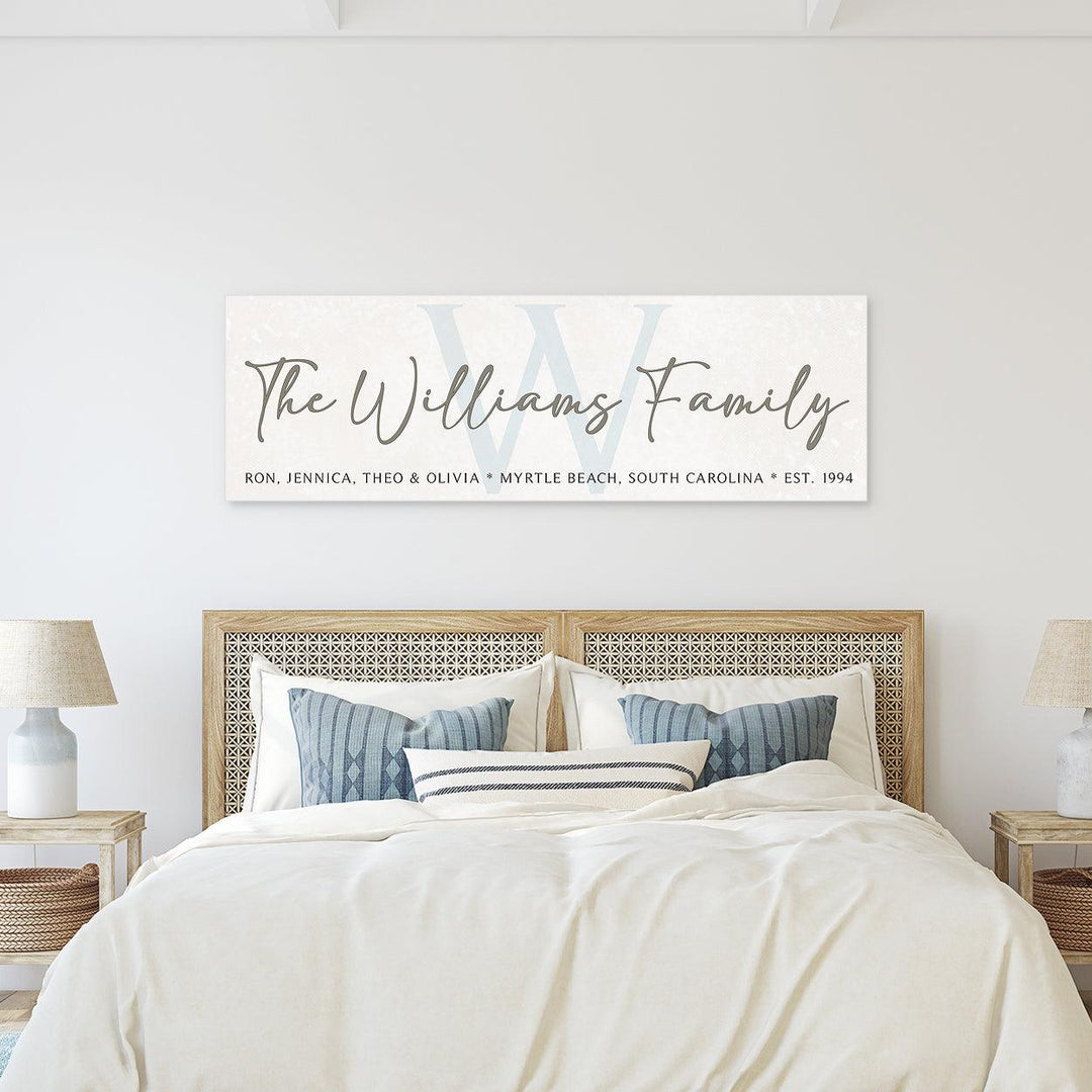 Personalized Family Name Canvas Sign - Catch A Star Fine Art