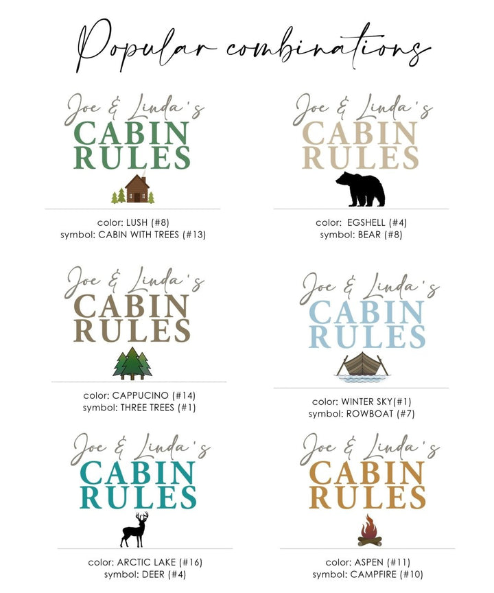 Cabin Rules Custom Canvas Wall Decor - Catch A Star Fine Art